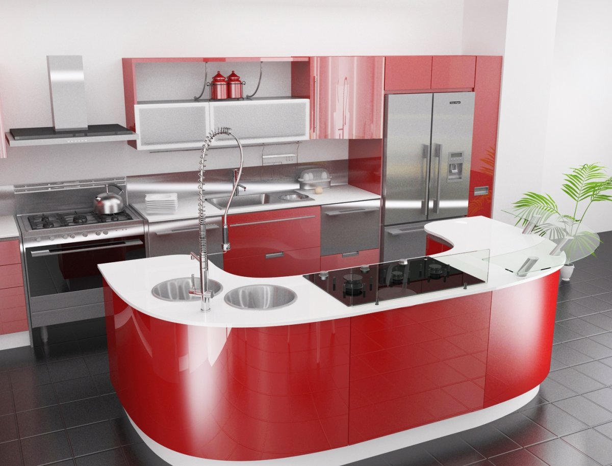 Полукруглые кухонные гарнитуры