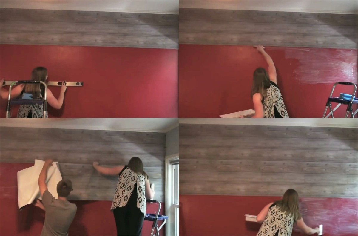 Клеим обои горизонтально