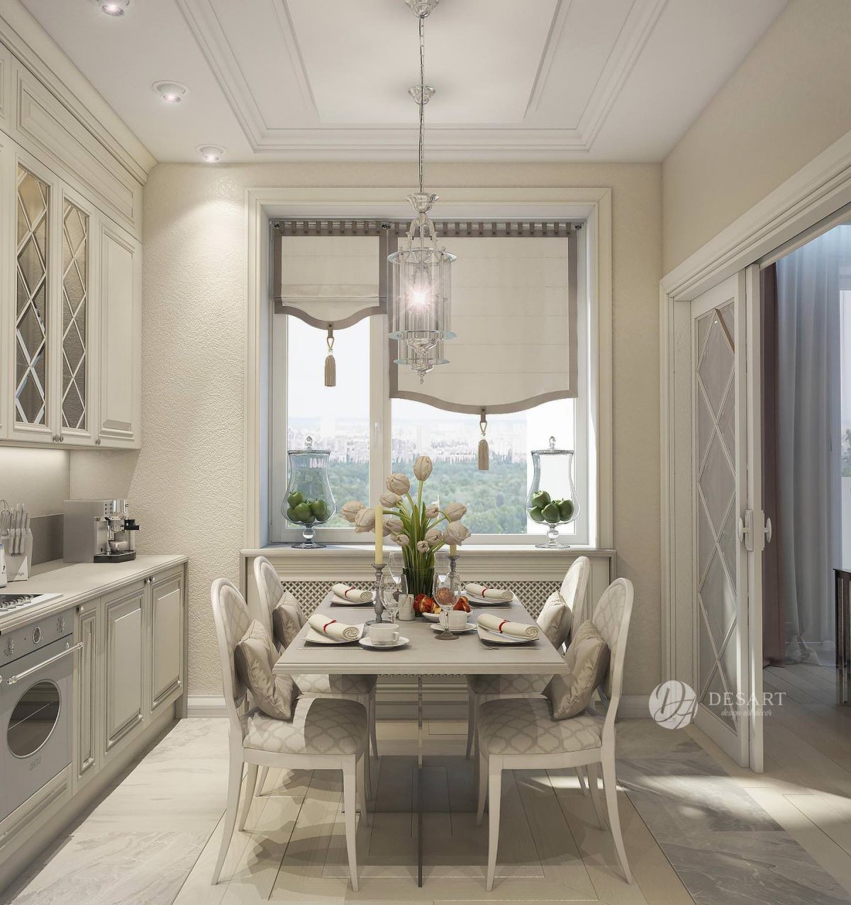 Шторы на кухню Неоклассика