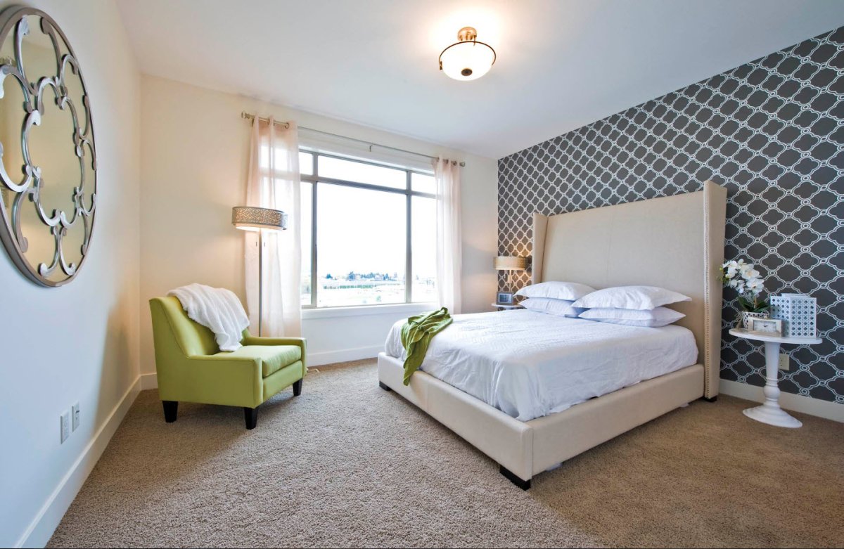 Акцентная стена в спальне