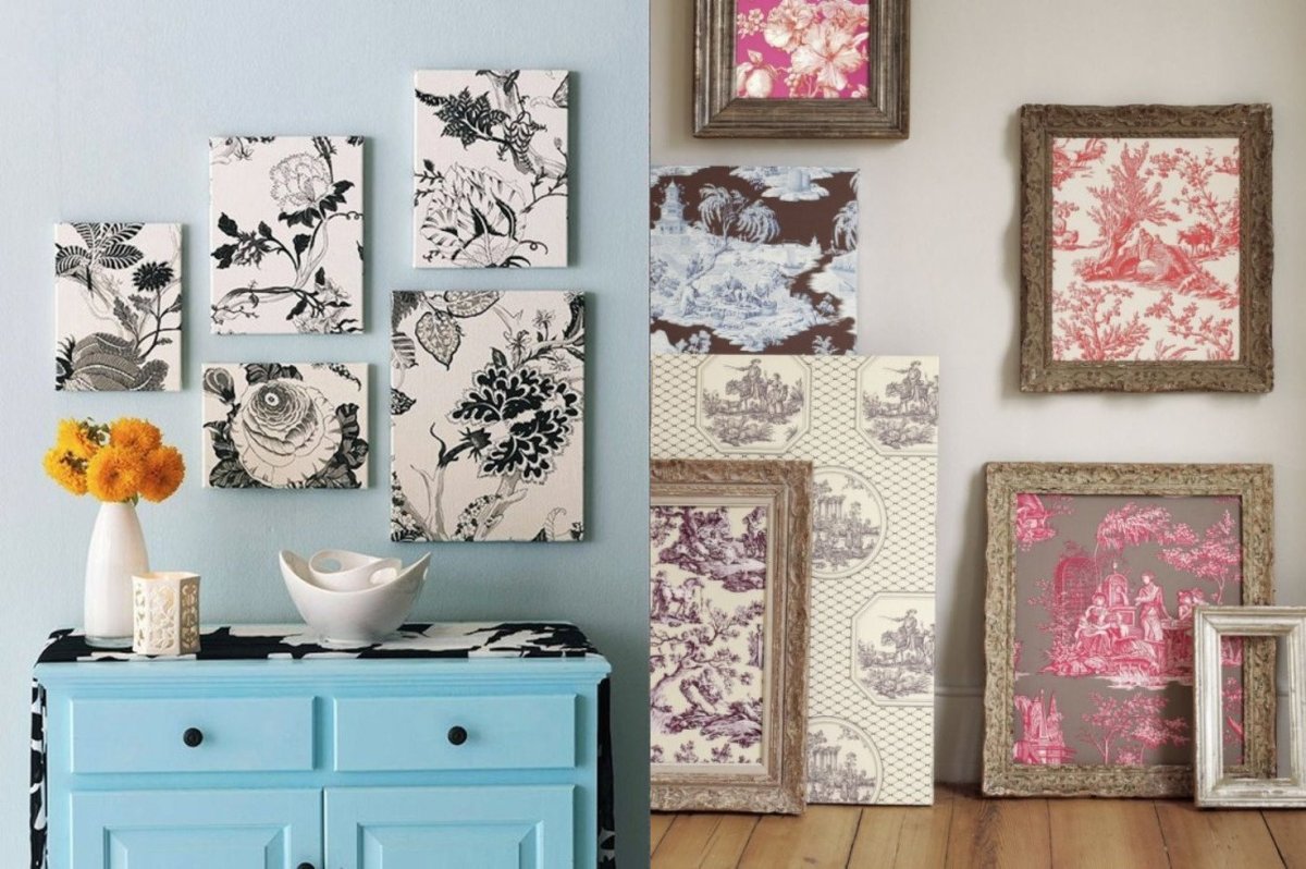 Панно из остатков обоев на стену