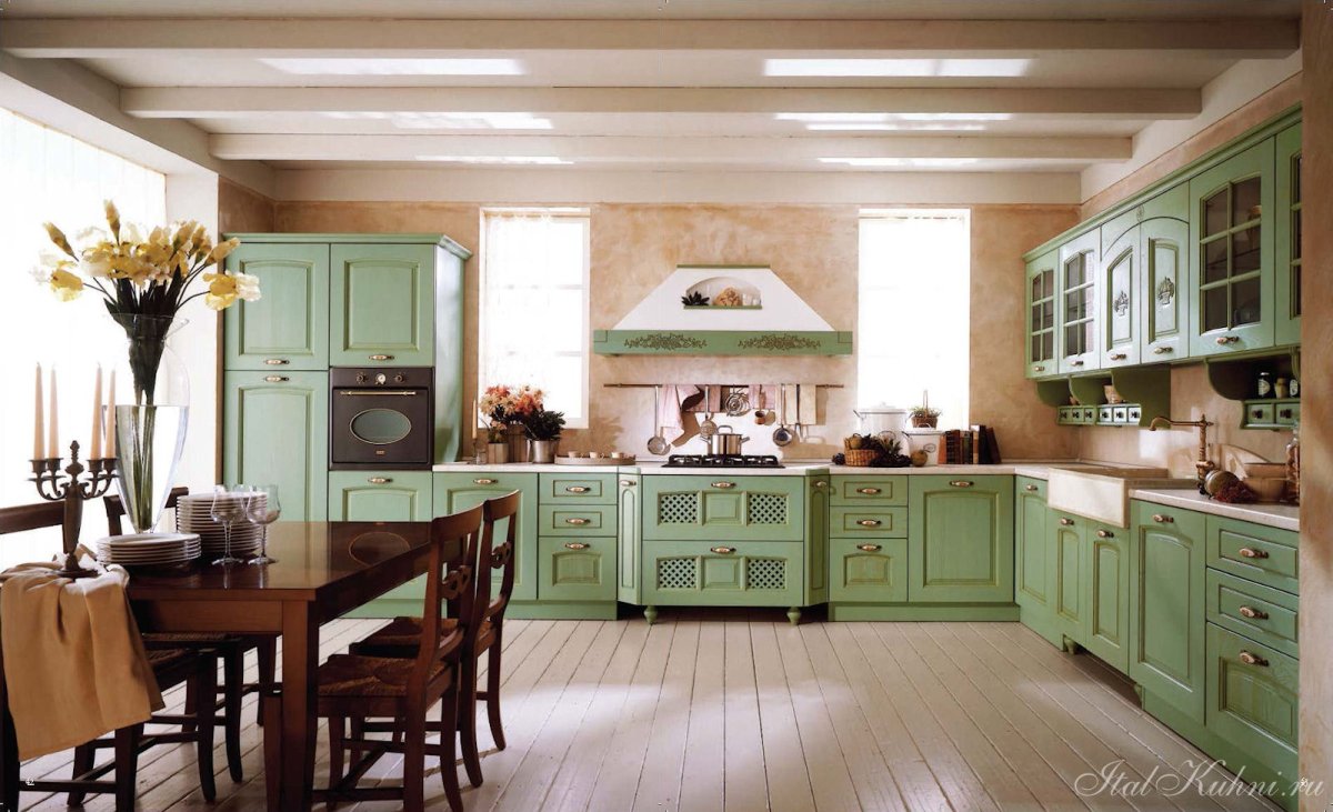 Кухня Кантри фисташка Оливия