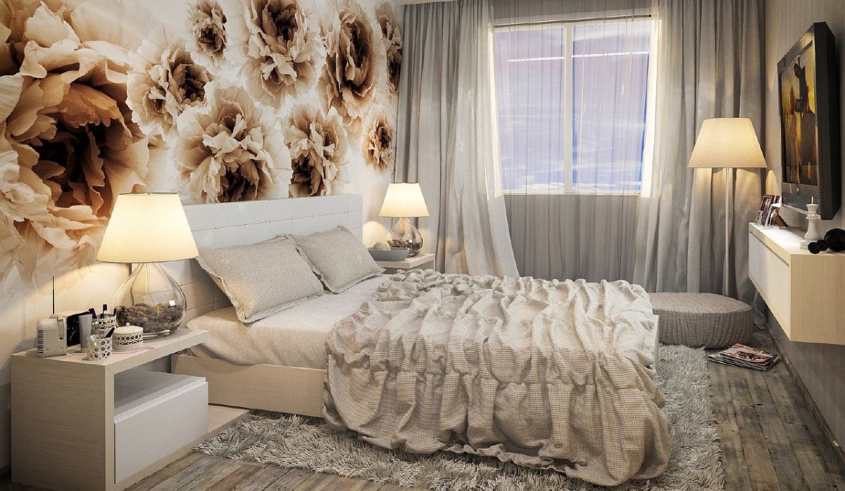 Современные фотообои для спальни