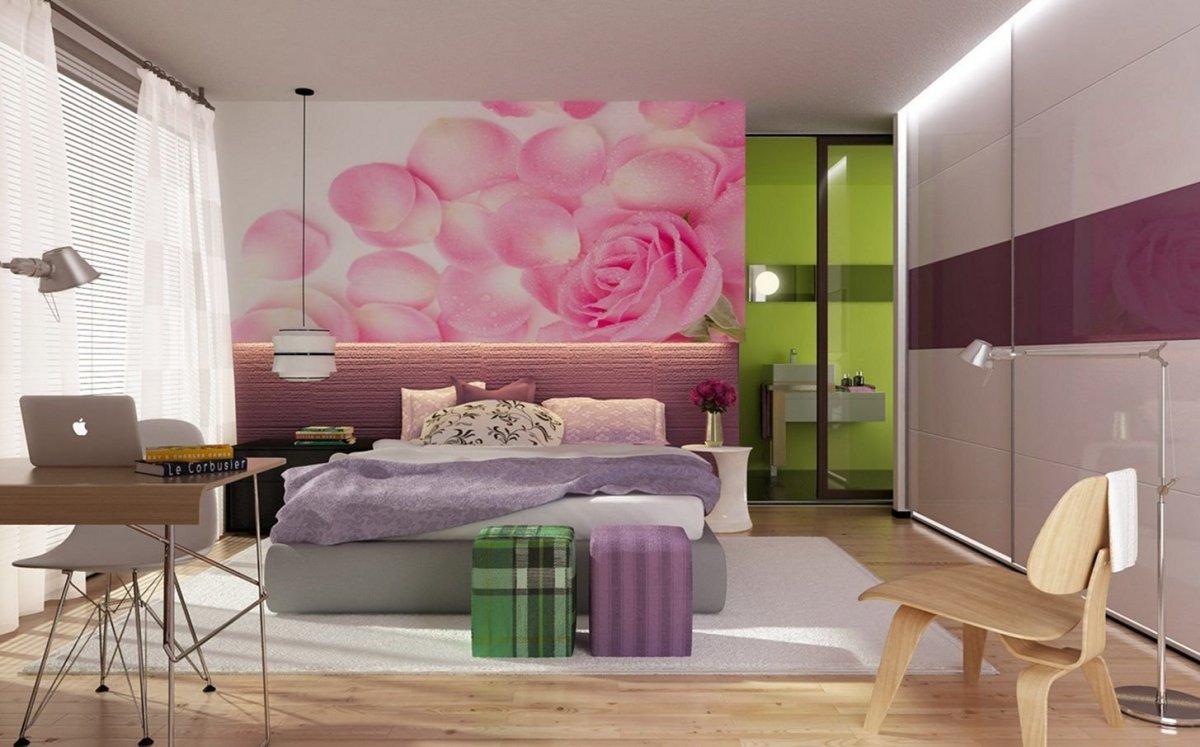 Современные фотообои для спальни