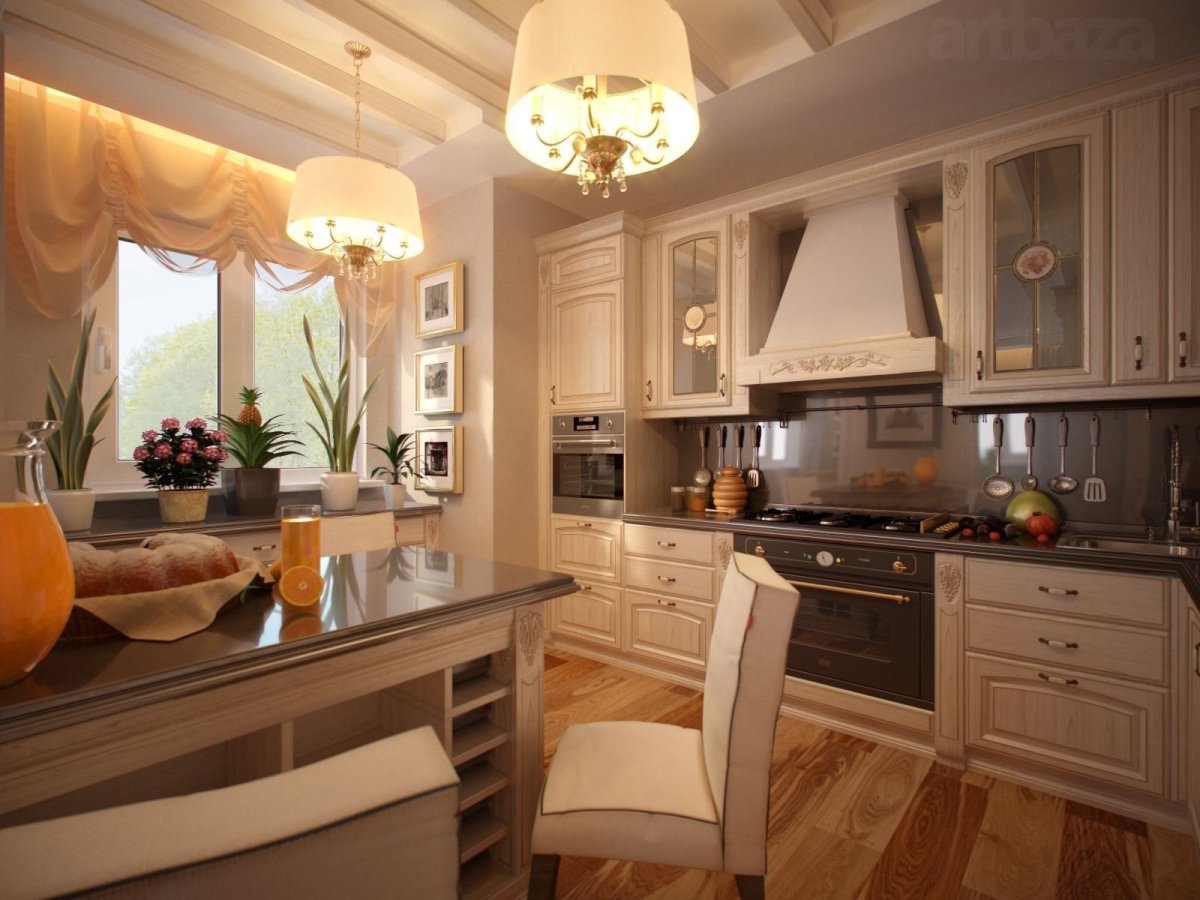Уютный интерьер кухни