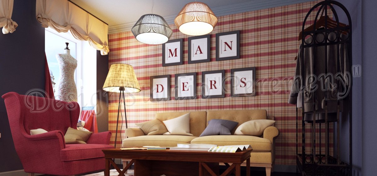 Красная клетка в интерьере