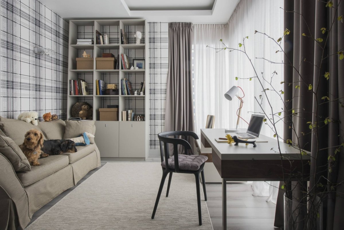 Обои в клетку в интерьере детской