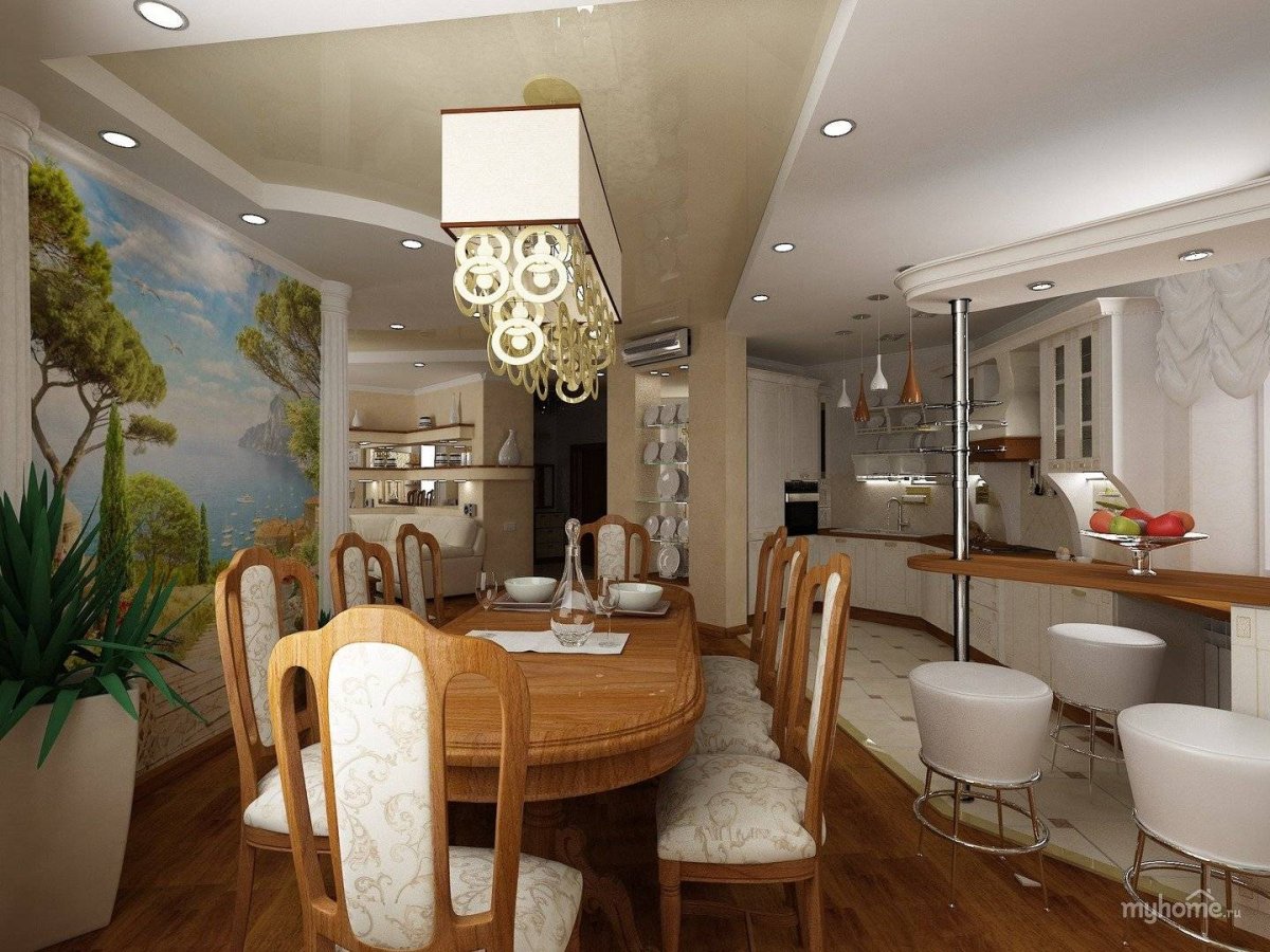 Кухня-гостиная в стиле Неоклассика