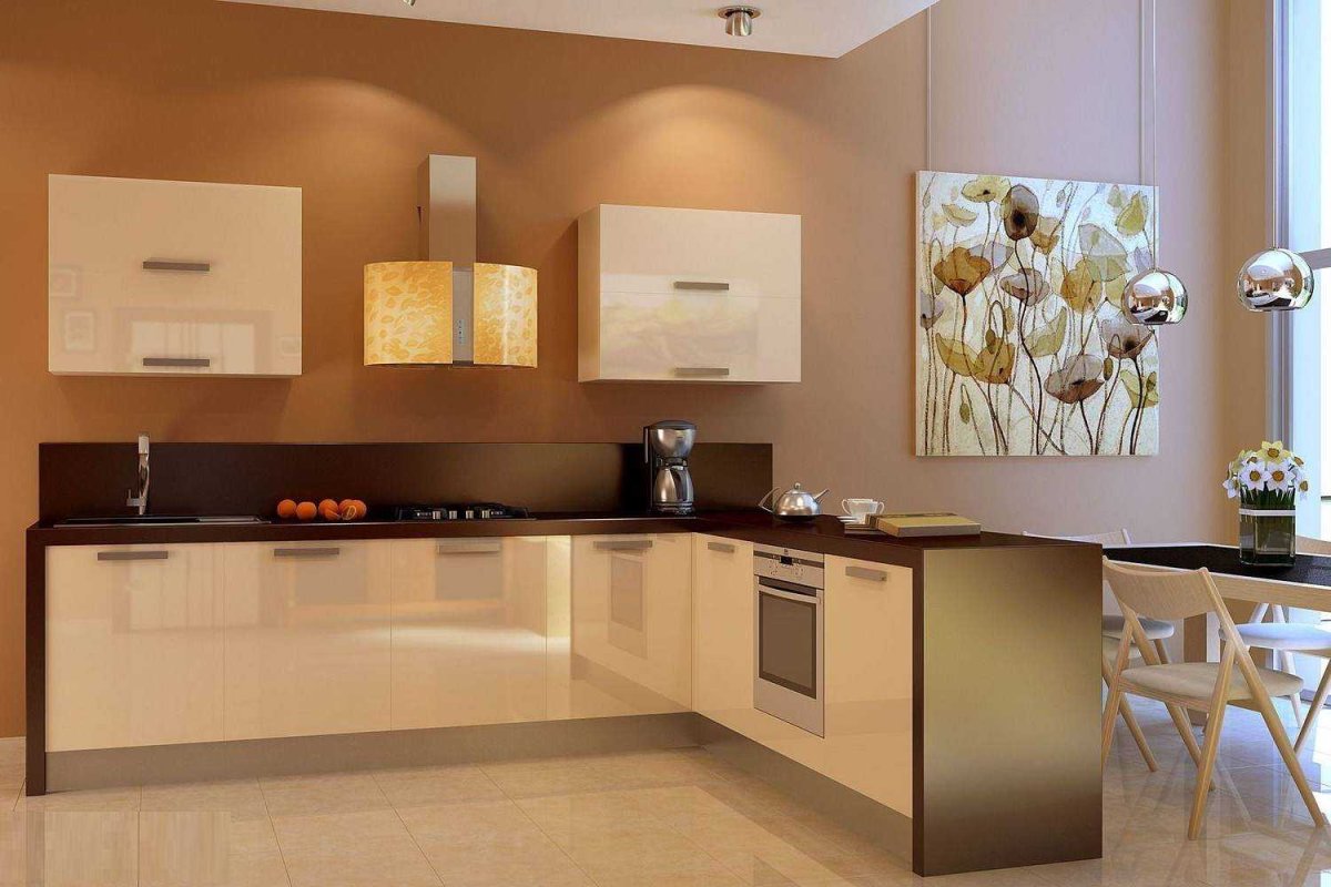 Кухня ванильного цвета