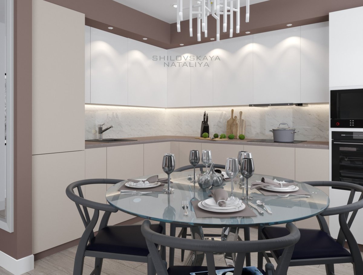 Кухня в оттенках капучино