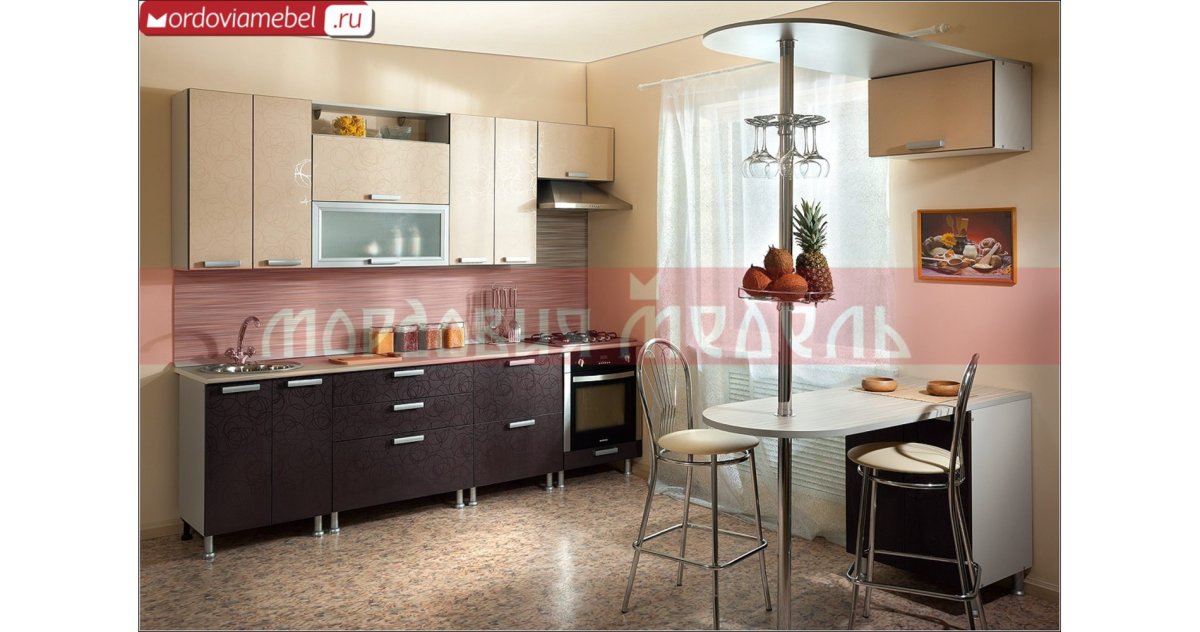 Кухонный гарнитур с барной стойкой