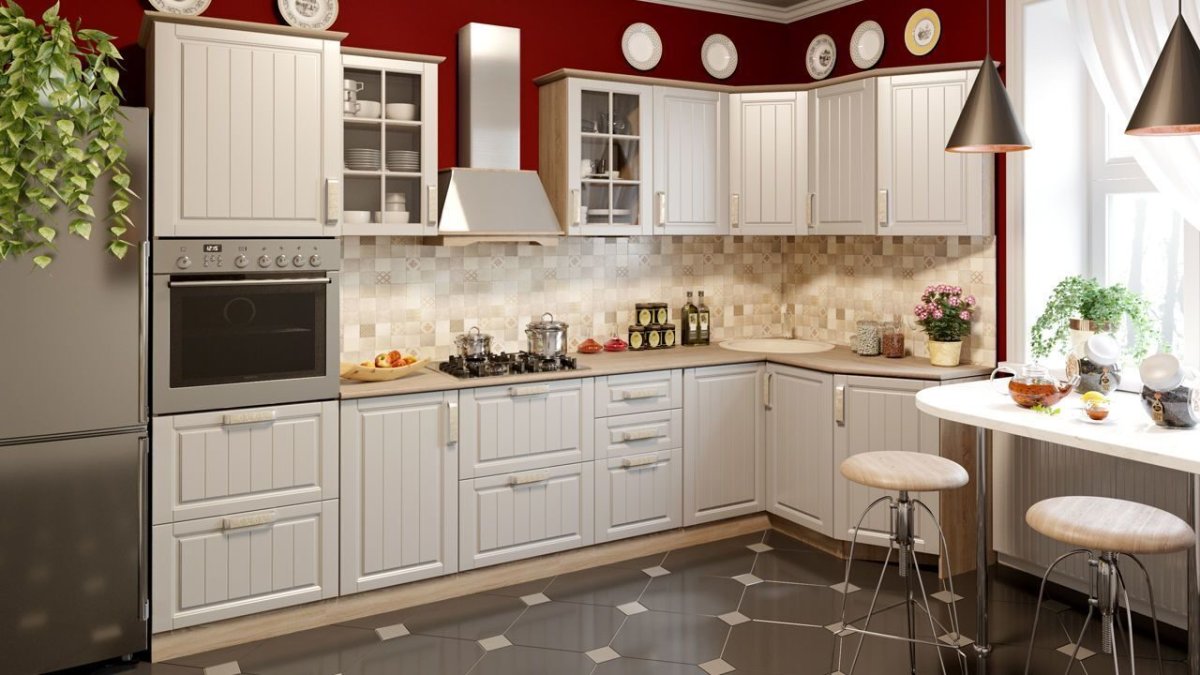 Кухня Прованс дуб сонома трюфель/крем