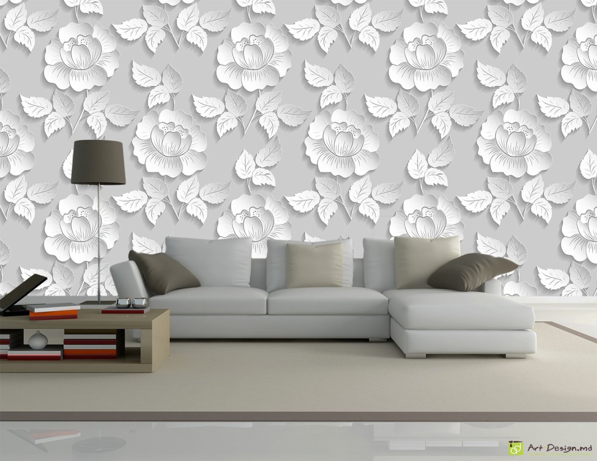 Объемные обои в гостиную