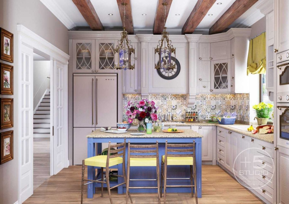 Яркая кухня в стиле Прованс