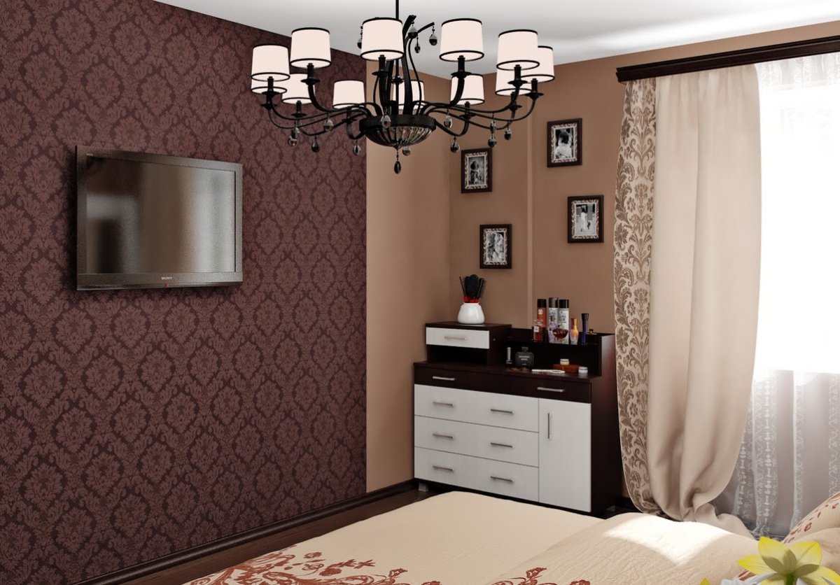 Сочетание темных и светлых обоев в интерьере