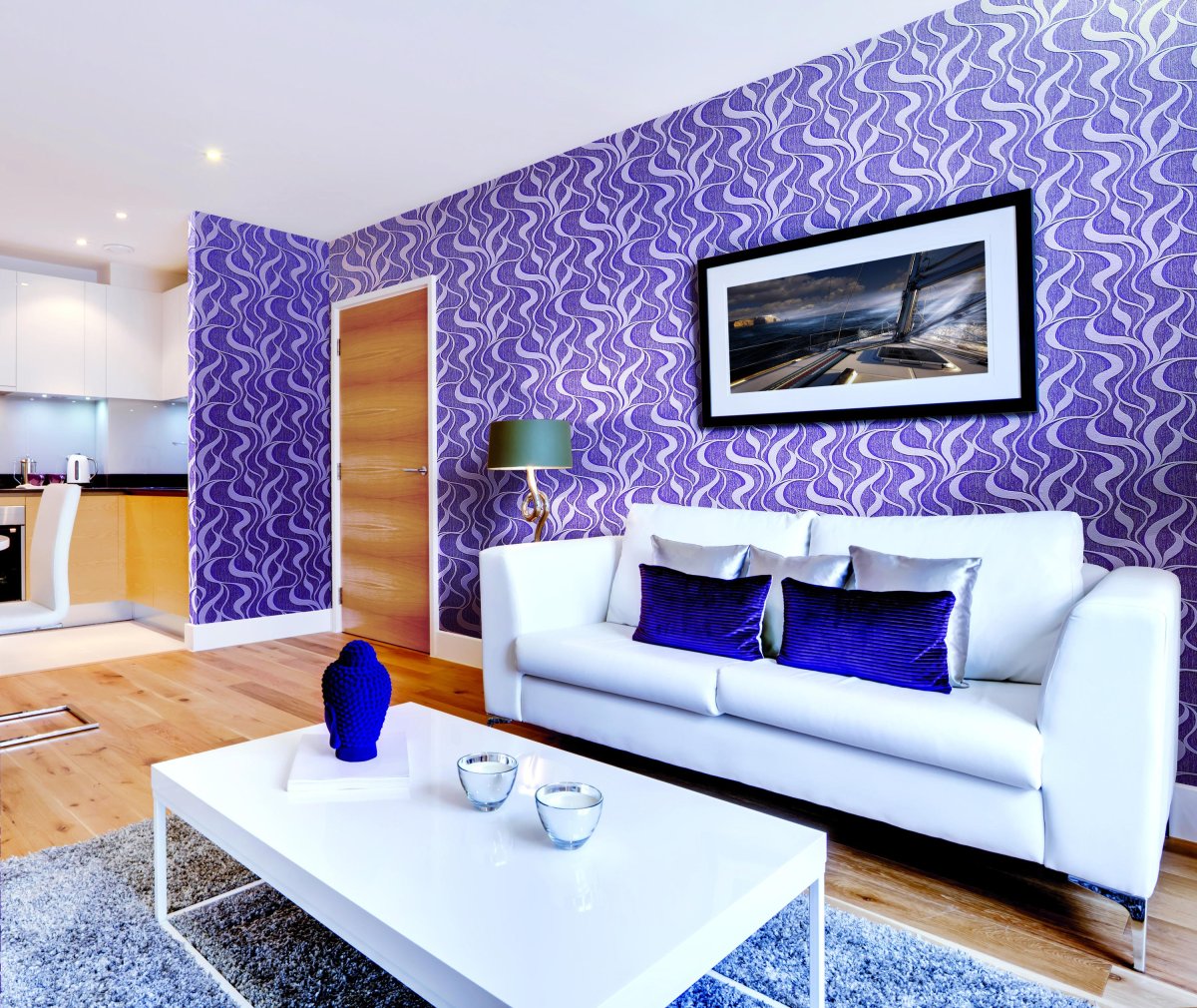 Обои в гостиную комбинированные