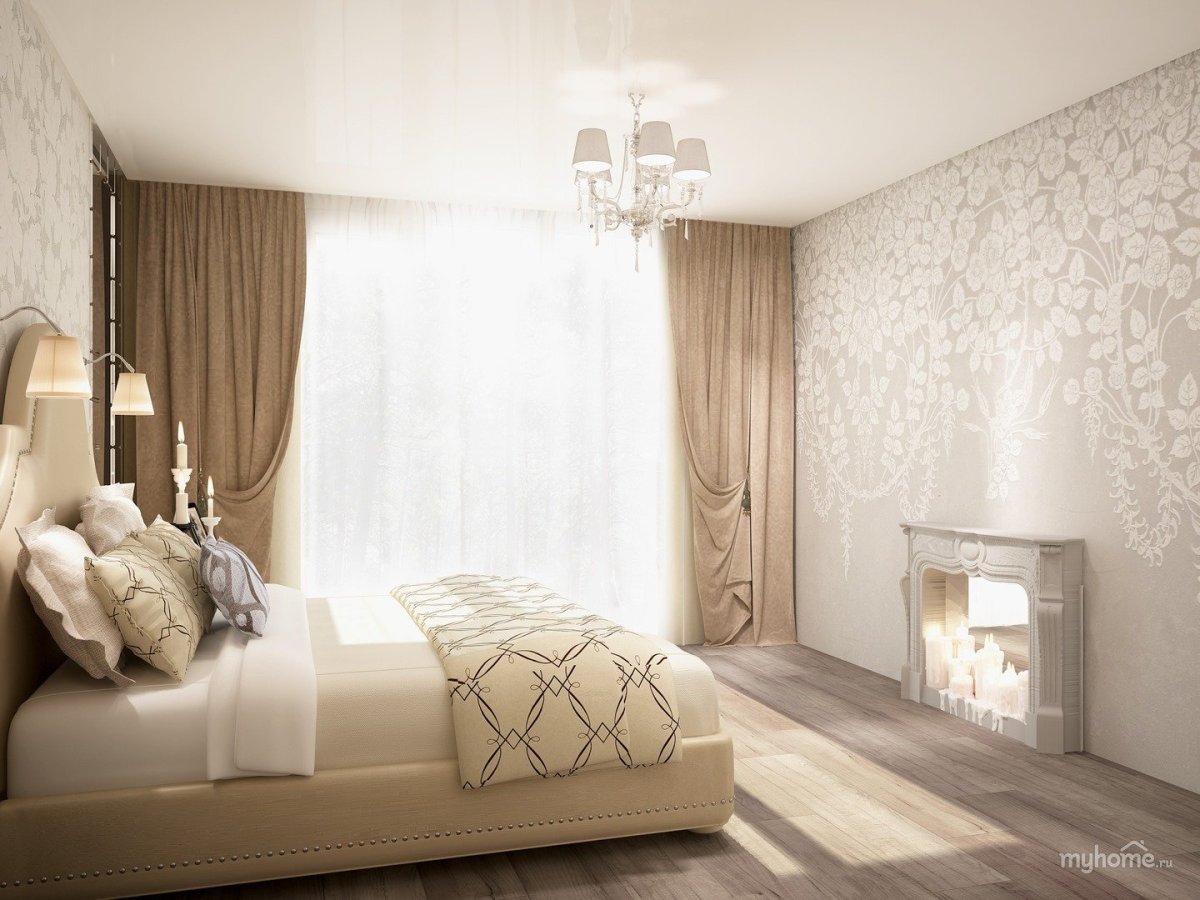 Бежевый интерьер спальня 20 кв м