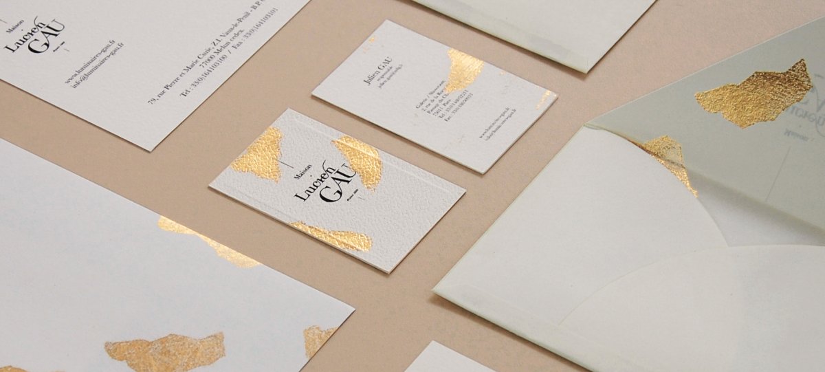 Визитки с золотым тиснением