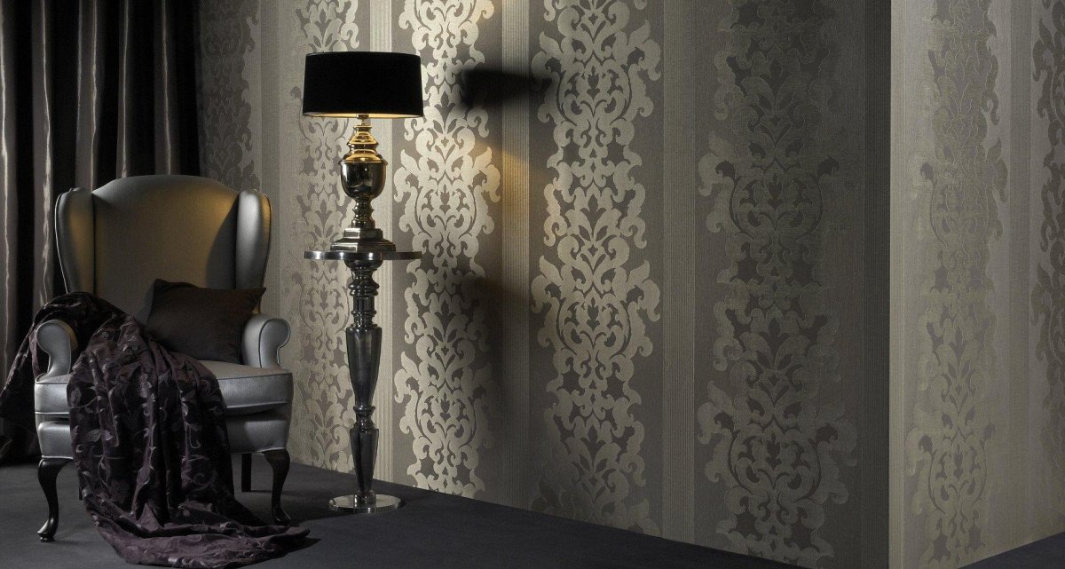 Текстильные обои для стен чёрные