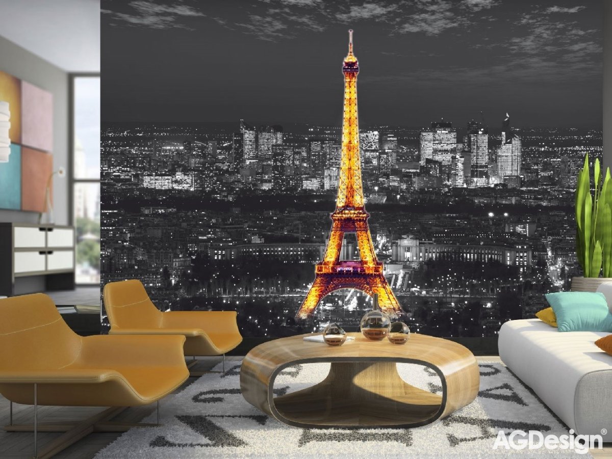 Фотообои с Эйфелевой башней в интерьере