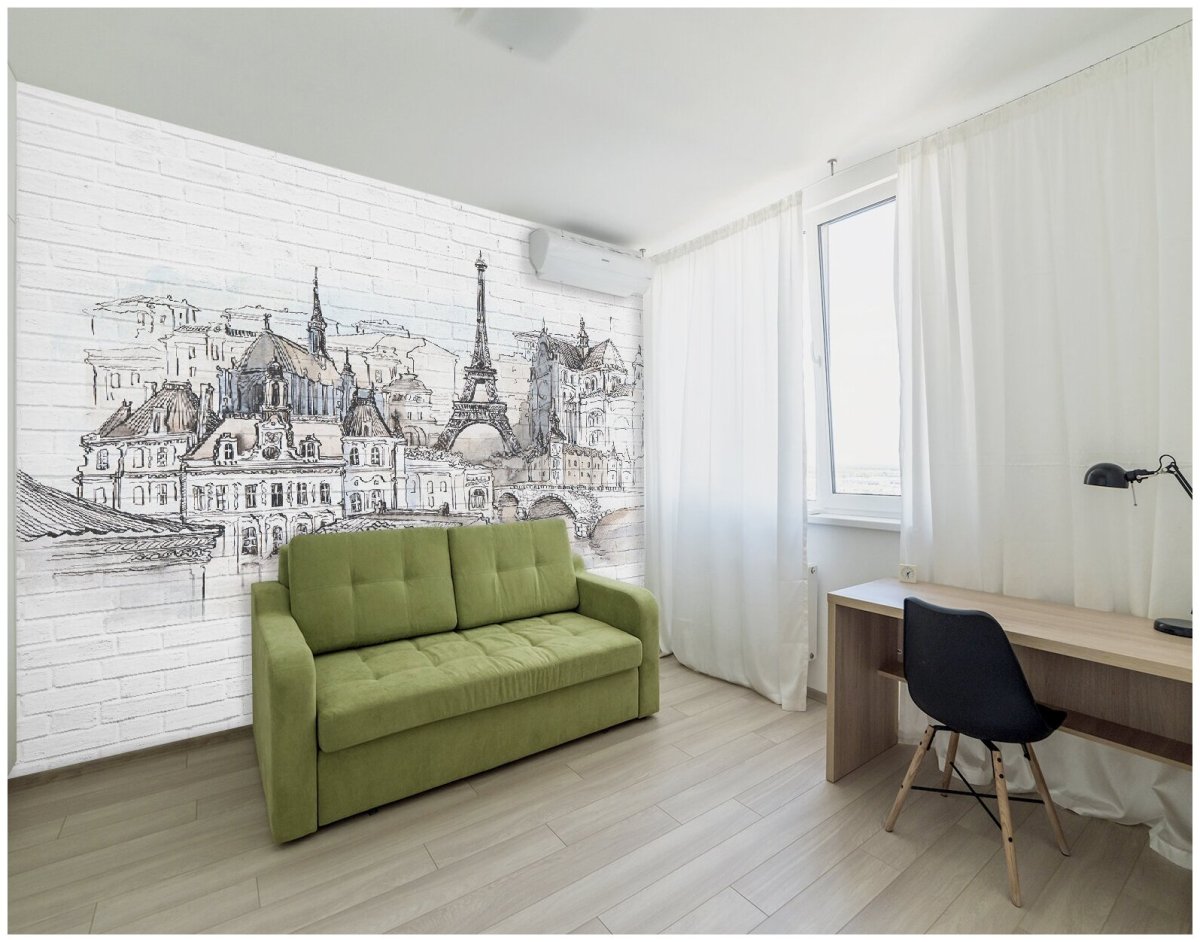 Фотообои Париж в интерьере обои для стен