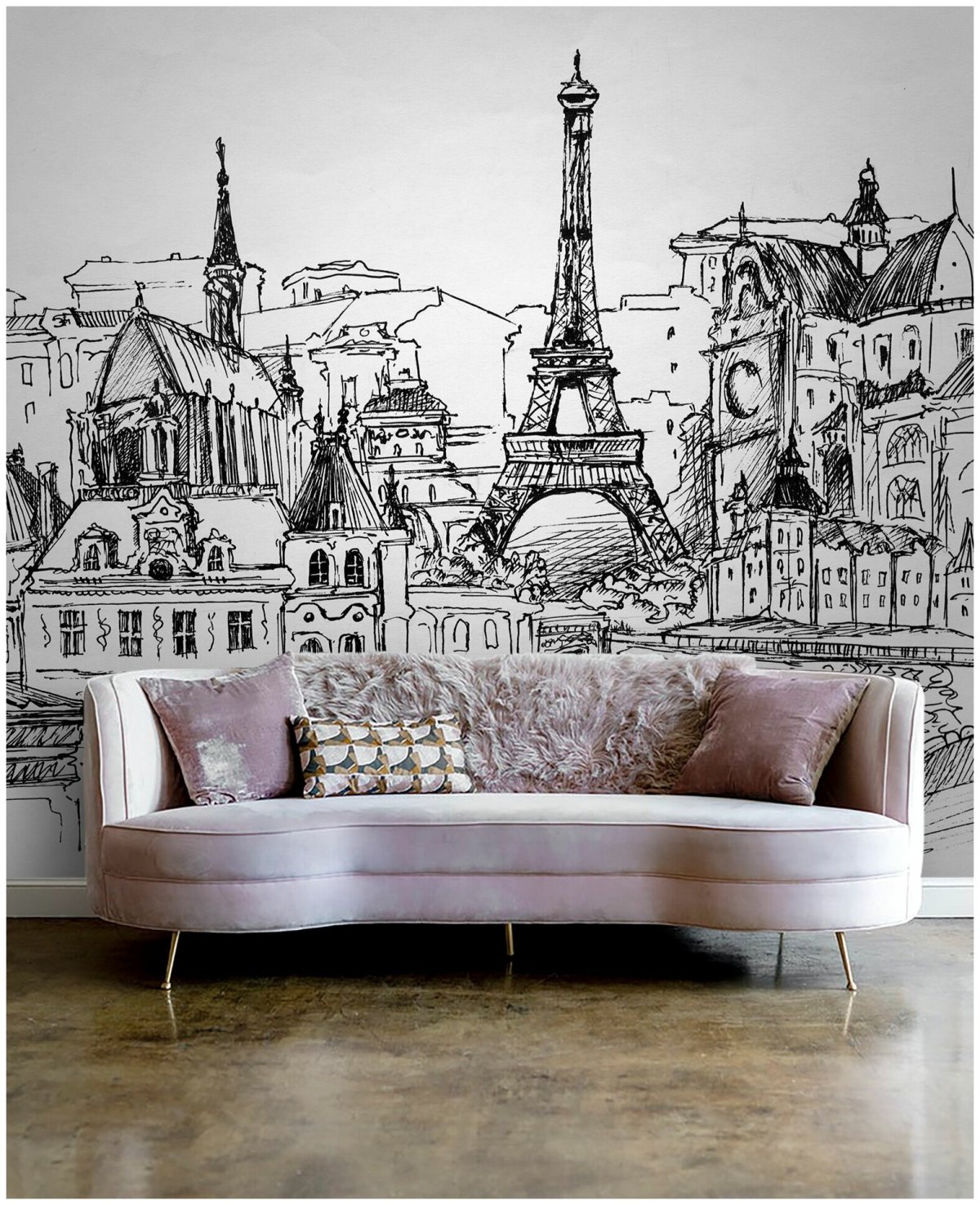Фотообои Париж рисунок