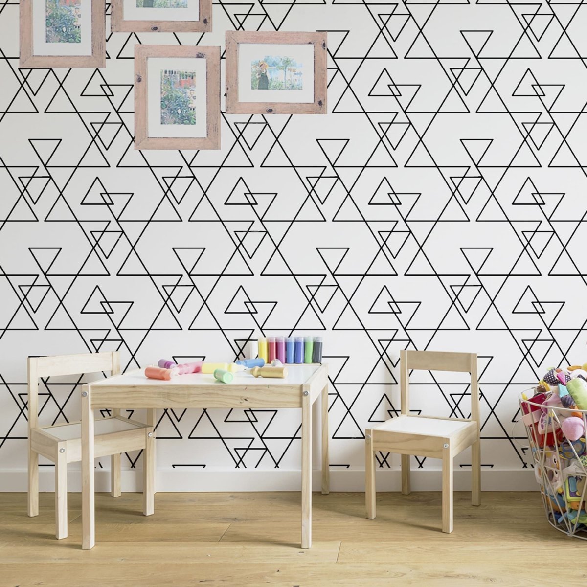Обои с геометрическим рисунком для стен