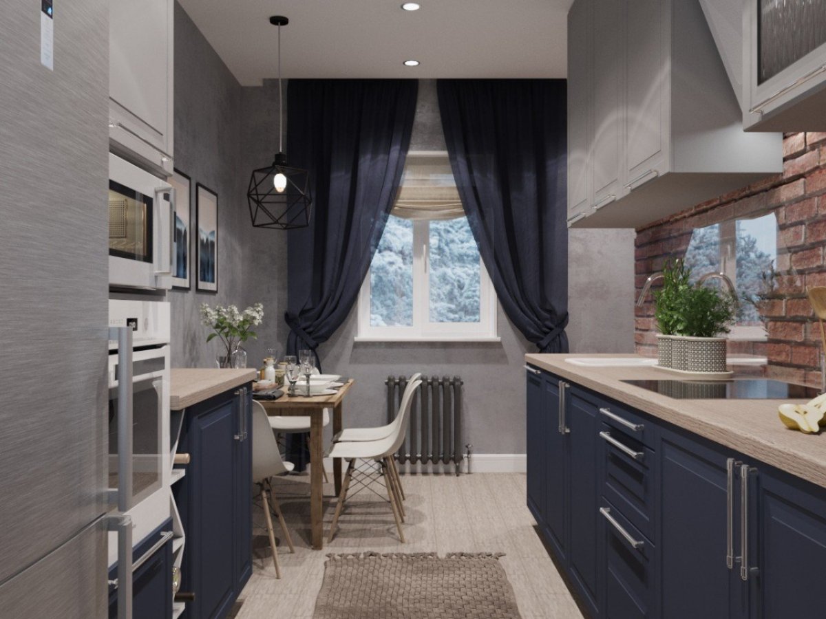 Дизайн кухни бюджетно и со вкусом в частном доме маленькая серая