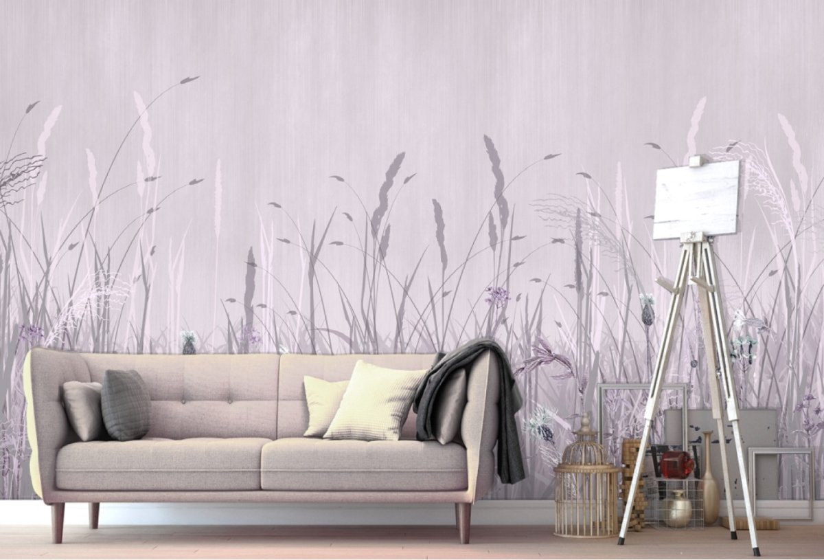 Фотообои трава в интерьере