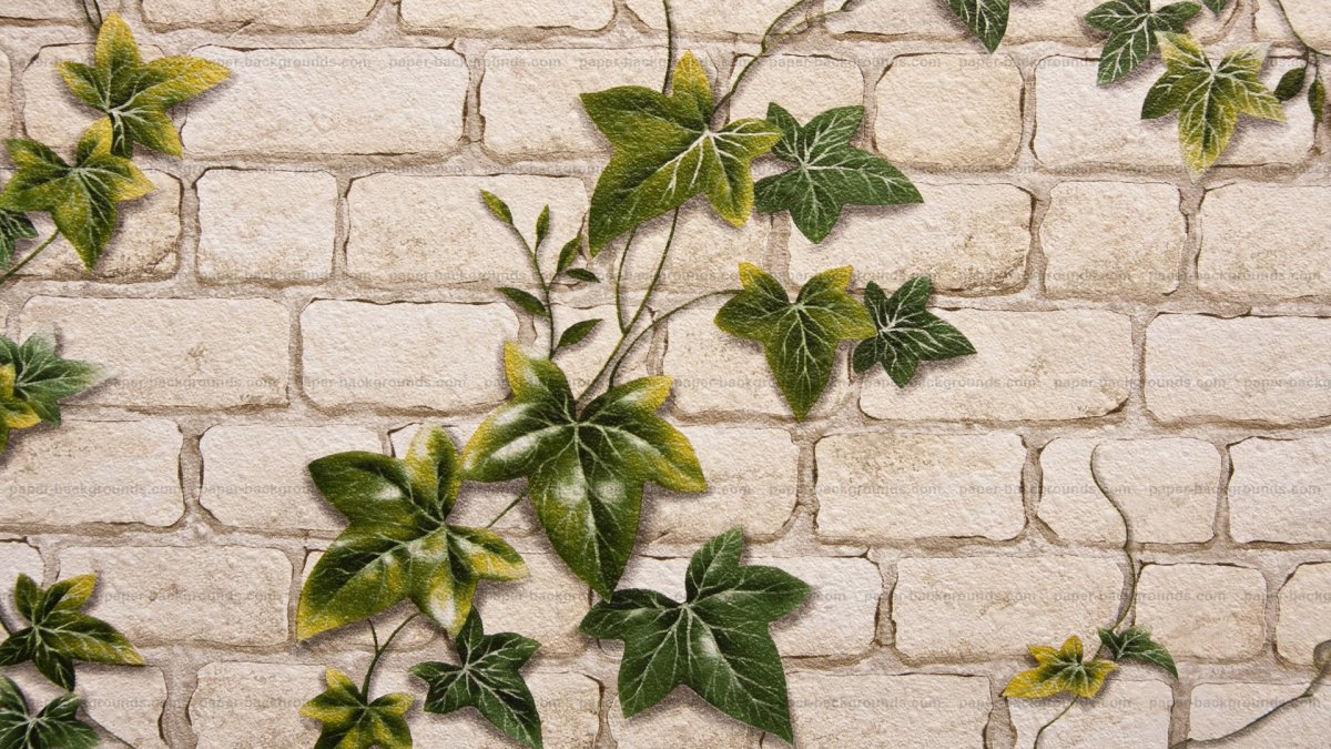 Кирпичная стена с плющом