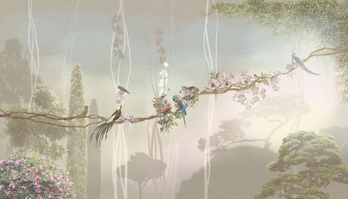 Фреска туманный лес Аффреско