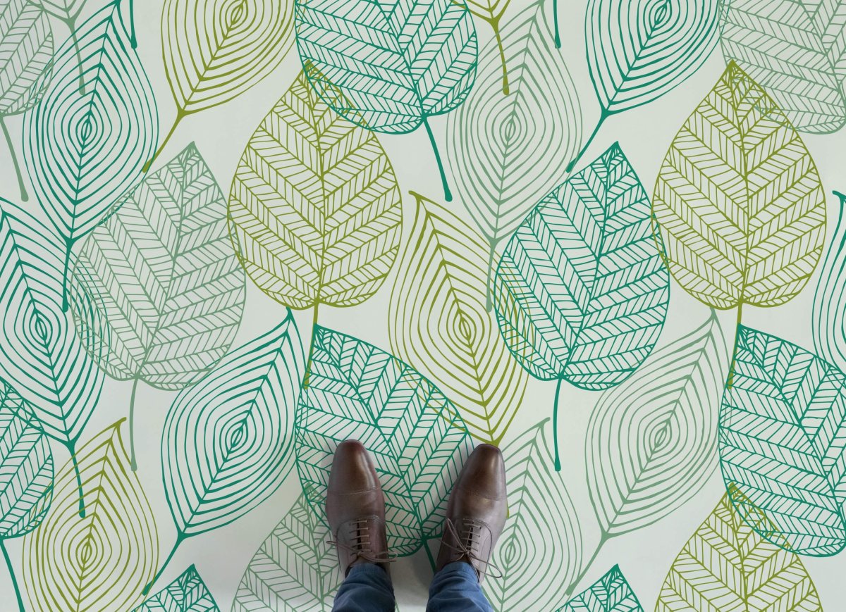 Обои с растительным принтом