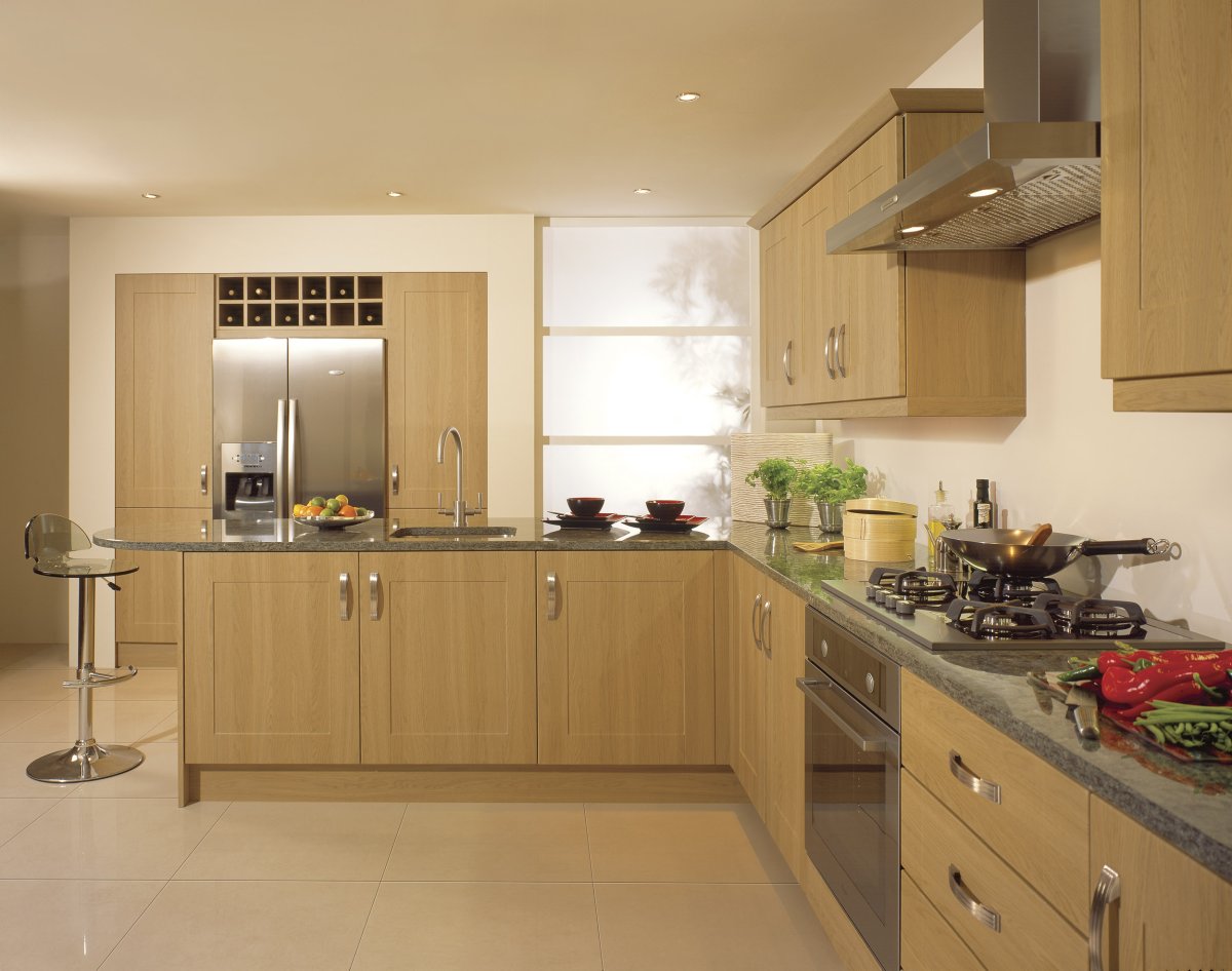 Светло коричневая кухня