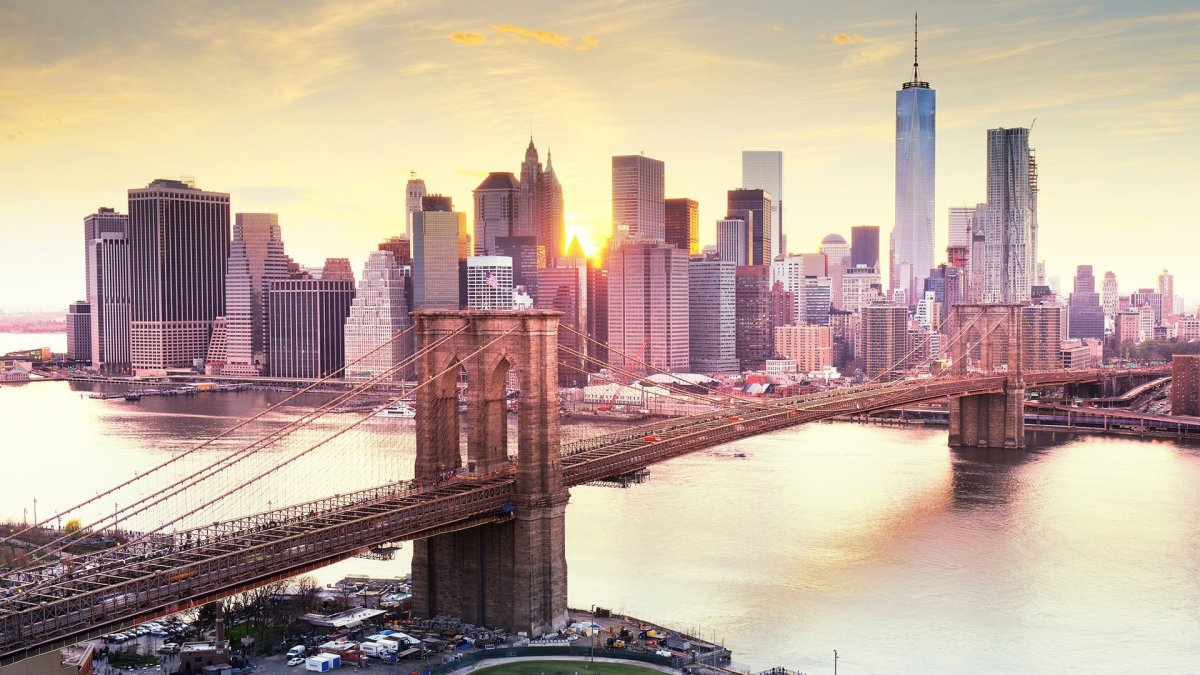 Бруклинский мост Нью-Йорк зимой