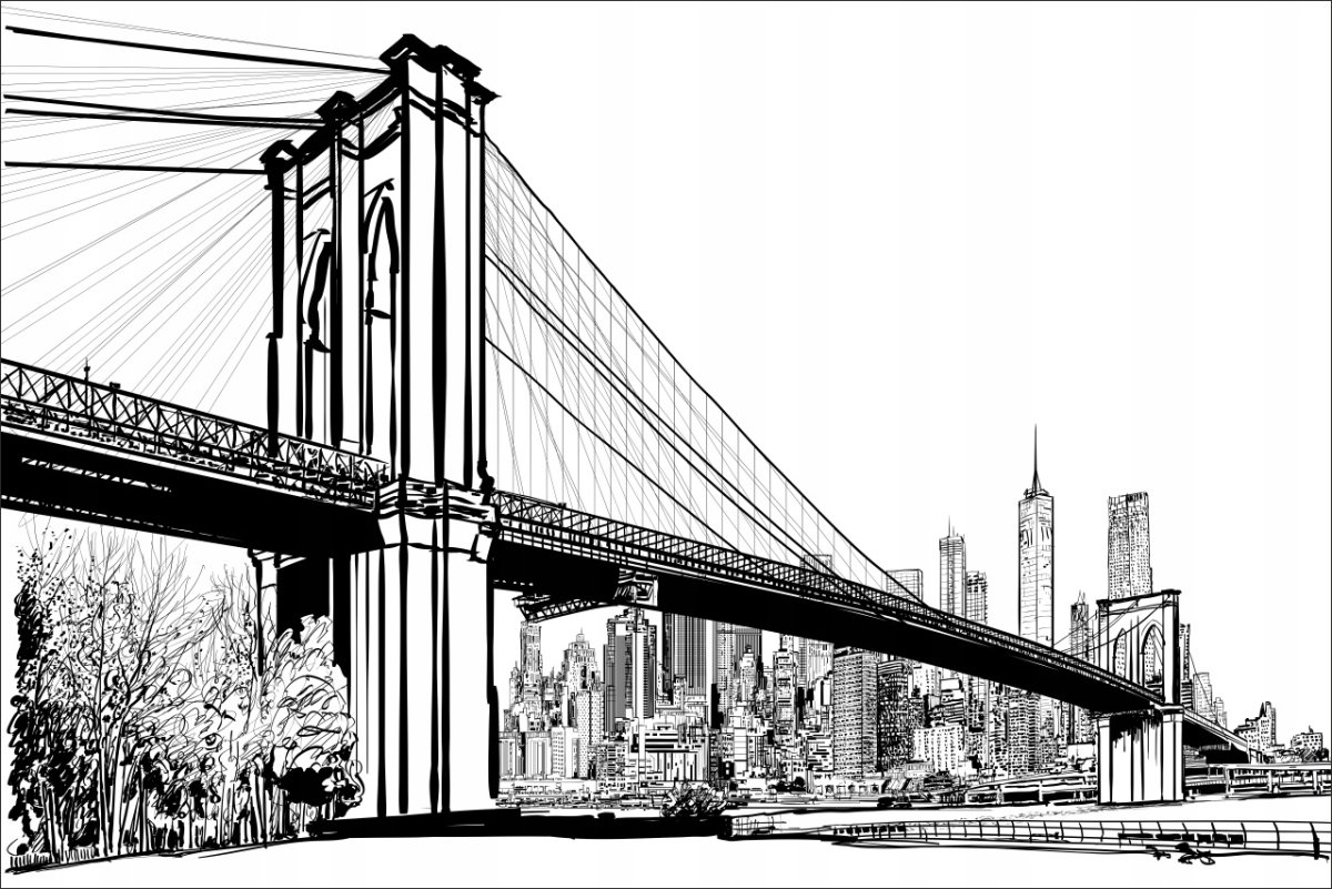 Бруклинский мост Нью-Йорк вектор