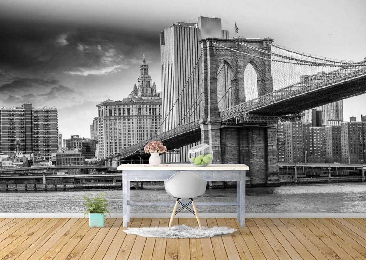 Фотообои Бруклинский мост в интерьере