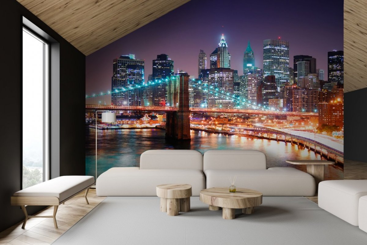 Фотообои Бруклинский мост в интерьере