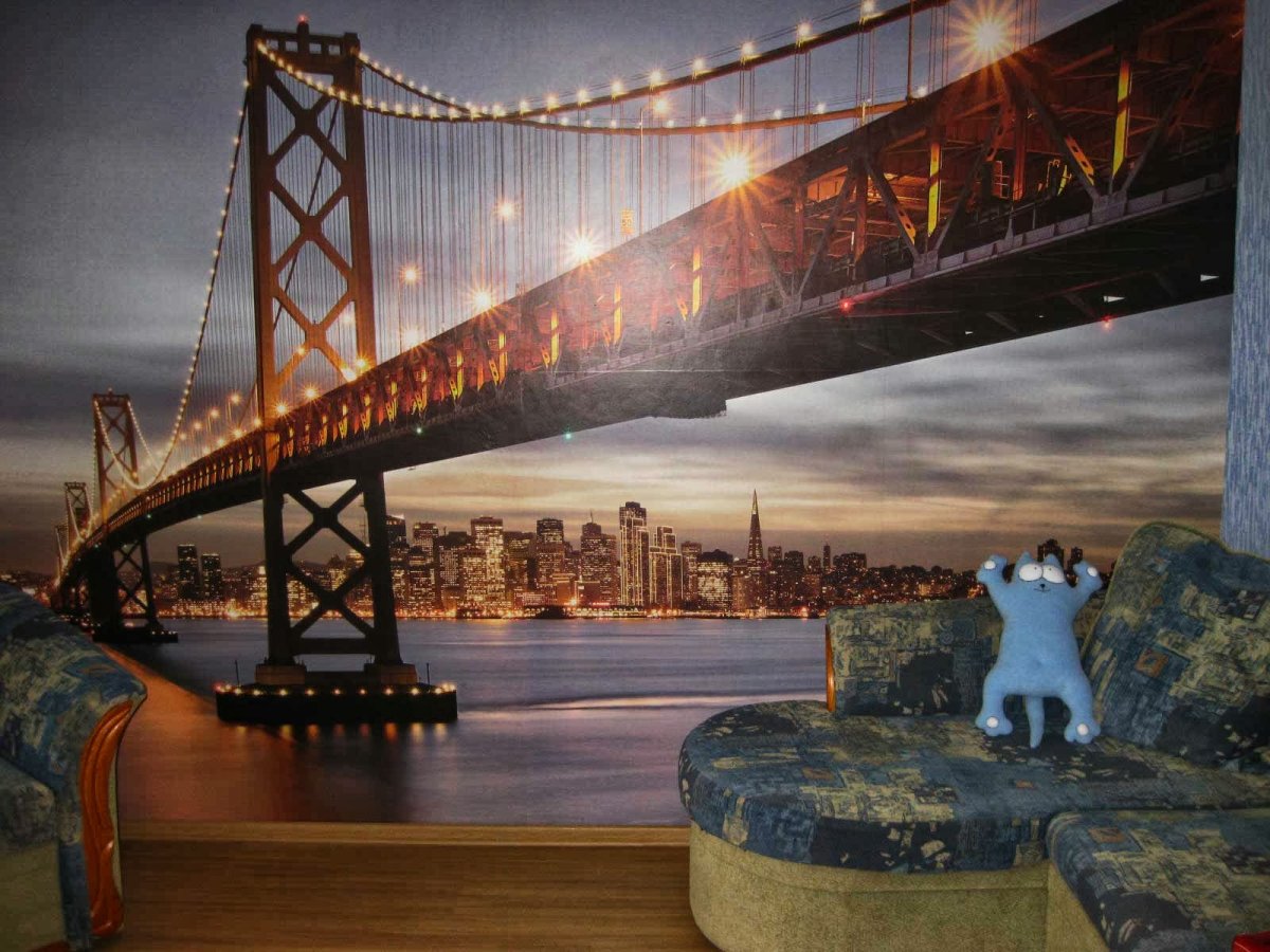 Фотообои мост в интерьере