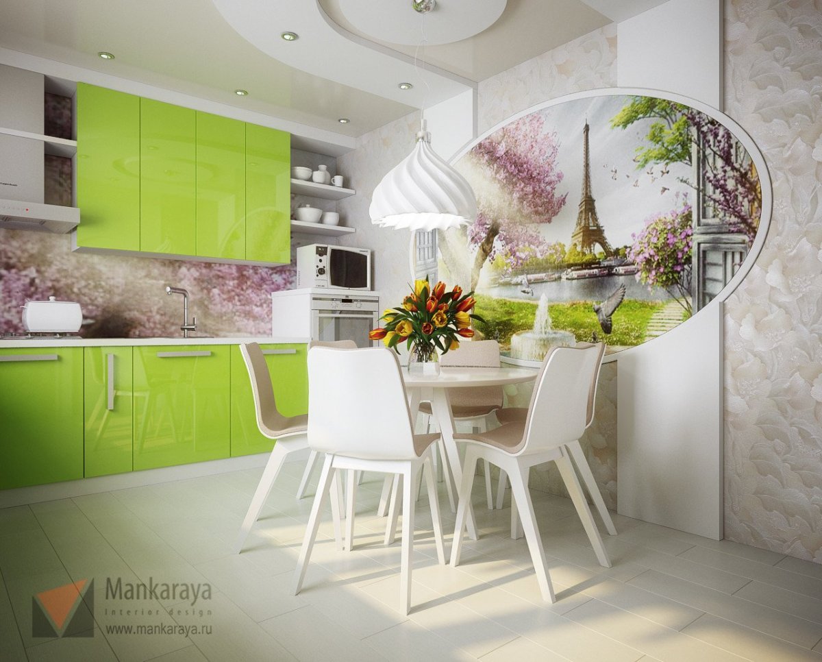 Фреска на кухню в современном стиле