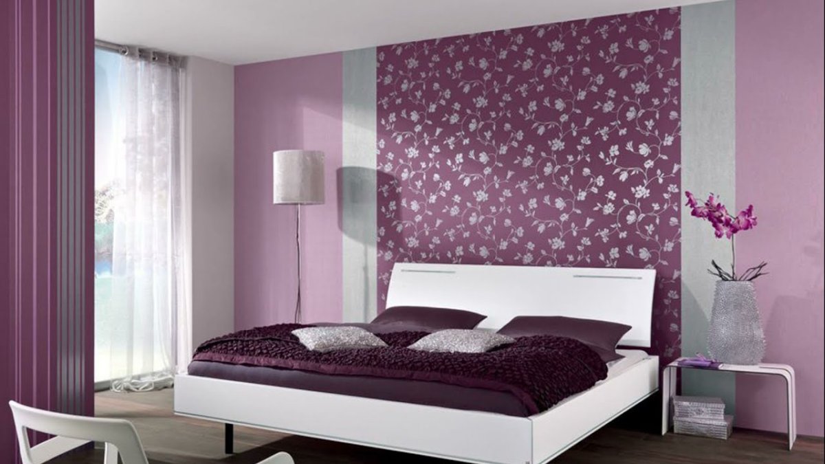 Обои для маленькой спальни комбинированные