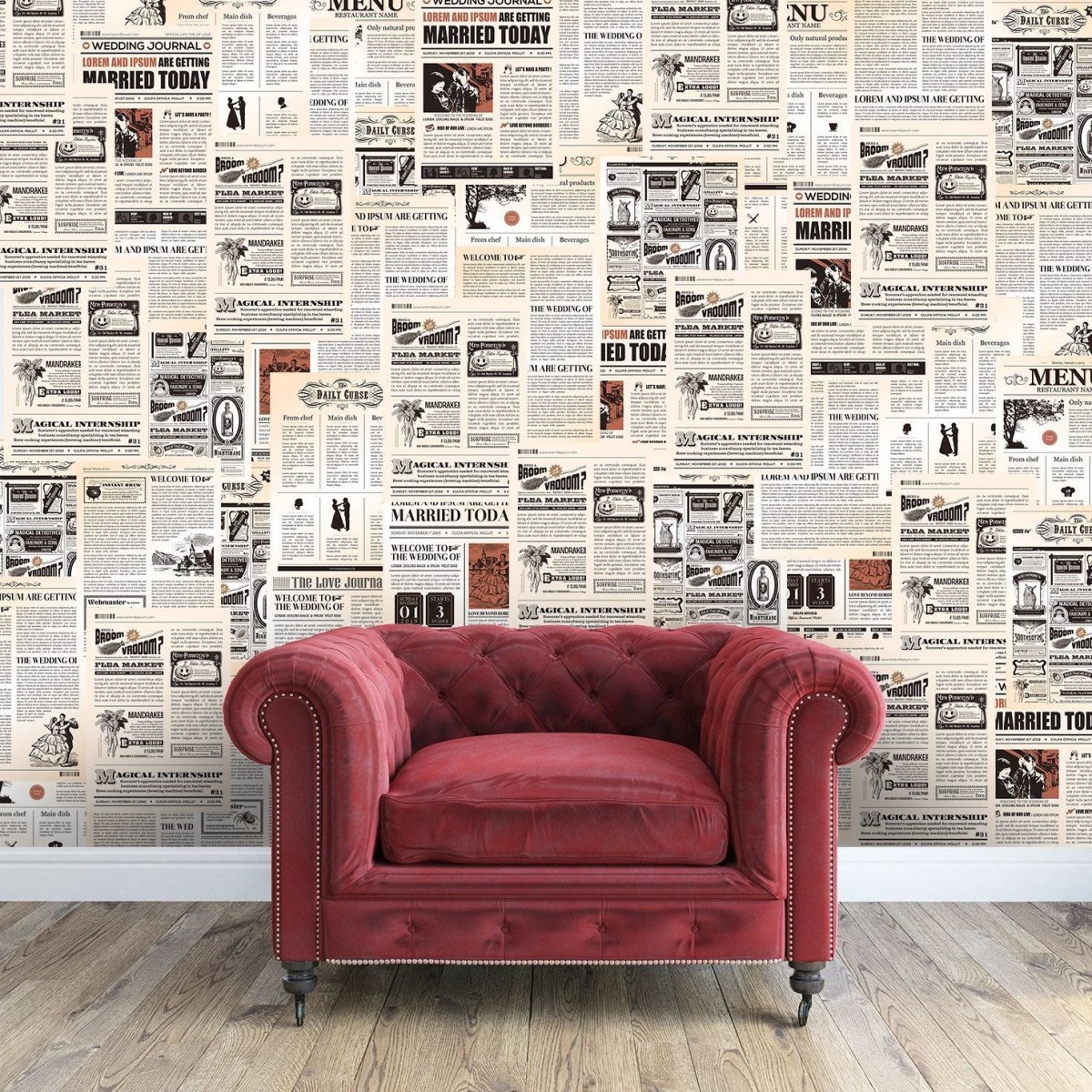 Газетный стиль в интерьере