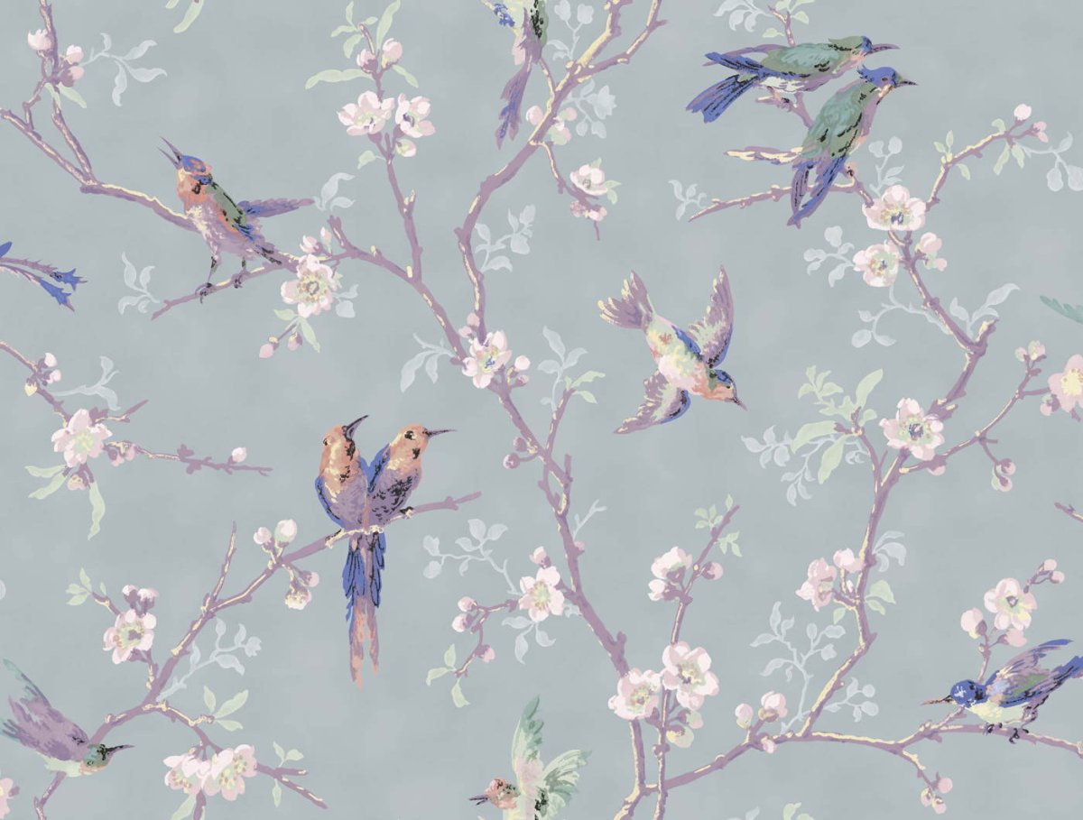 Обои на стену шелкография птицы