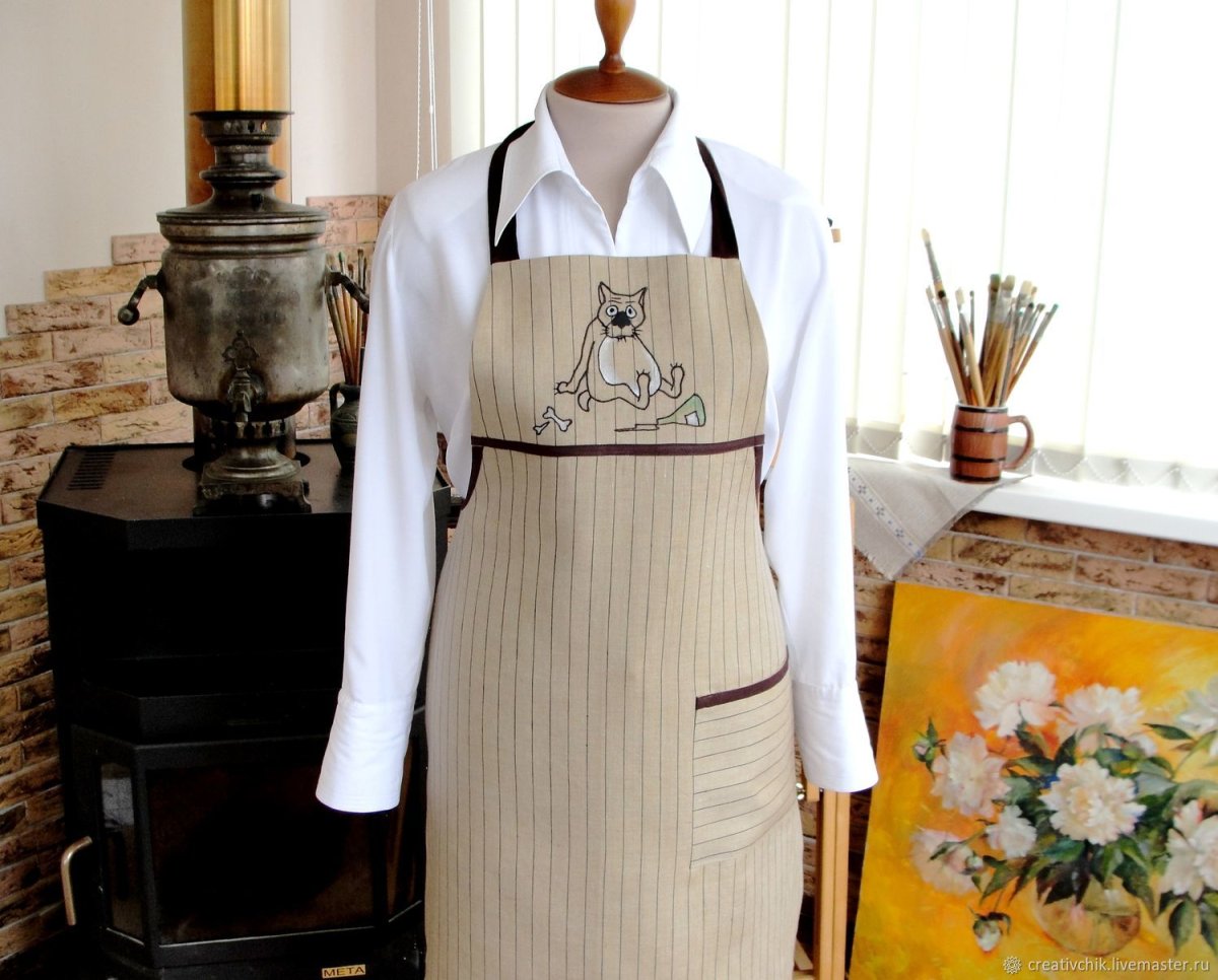 Фартук мужской из льна