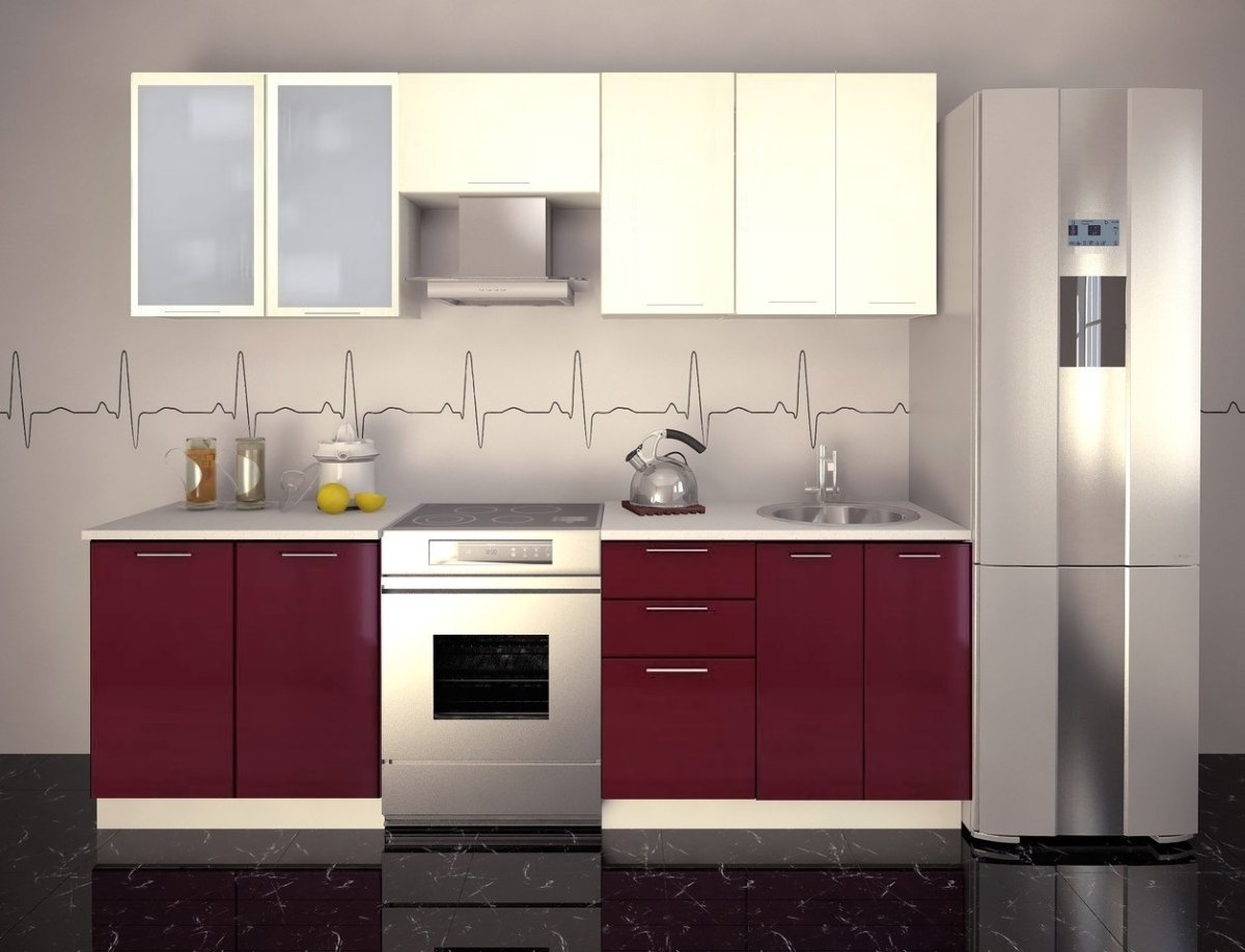 Кухня Ксения Стендмебель ваниль бордо