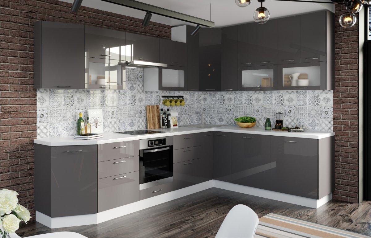 Кухня Равенна Шайн белый глянец