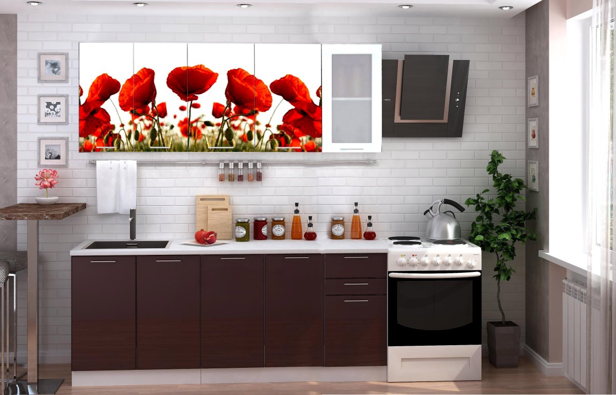 Кухня Стендмебель с фотопечатью 2м