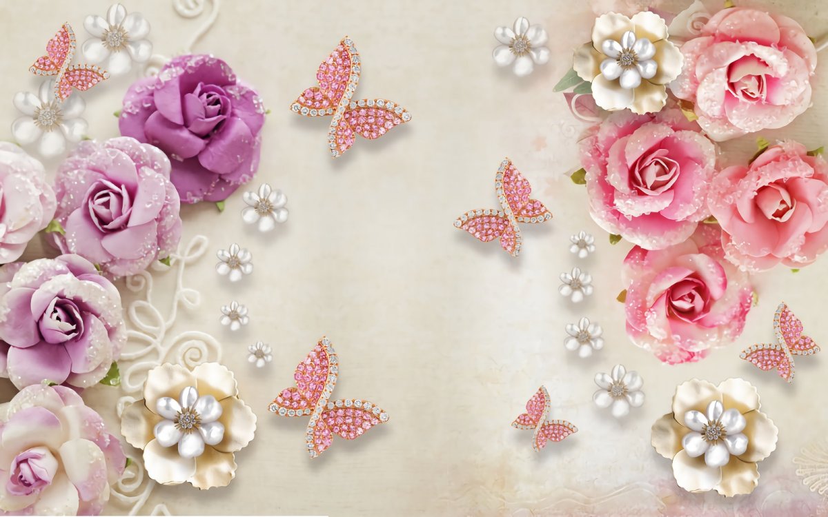 Фотообои цветы 3д