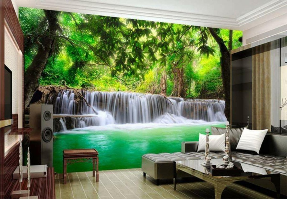 3д фотообои наклеенные углом