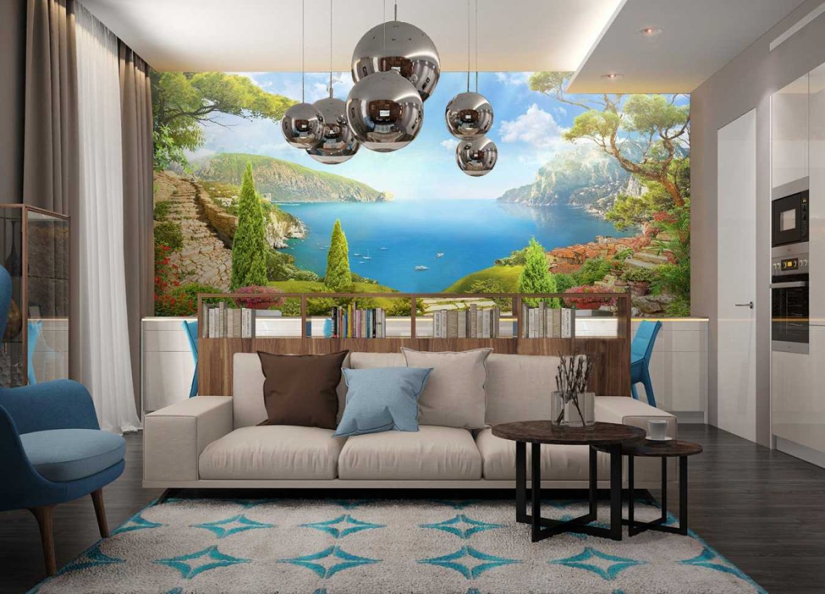 Фотообои интерьер в гостиной