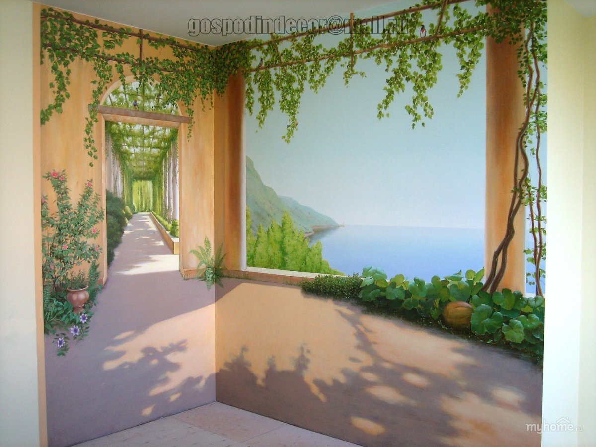 Фреска в углу комнаты